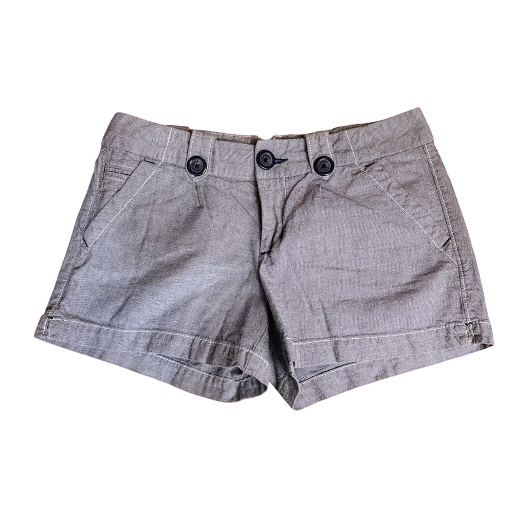 American Eagle Outfitters Blue White Striped Cotton Shorts Sz 6 Eagle Logo EUC
